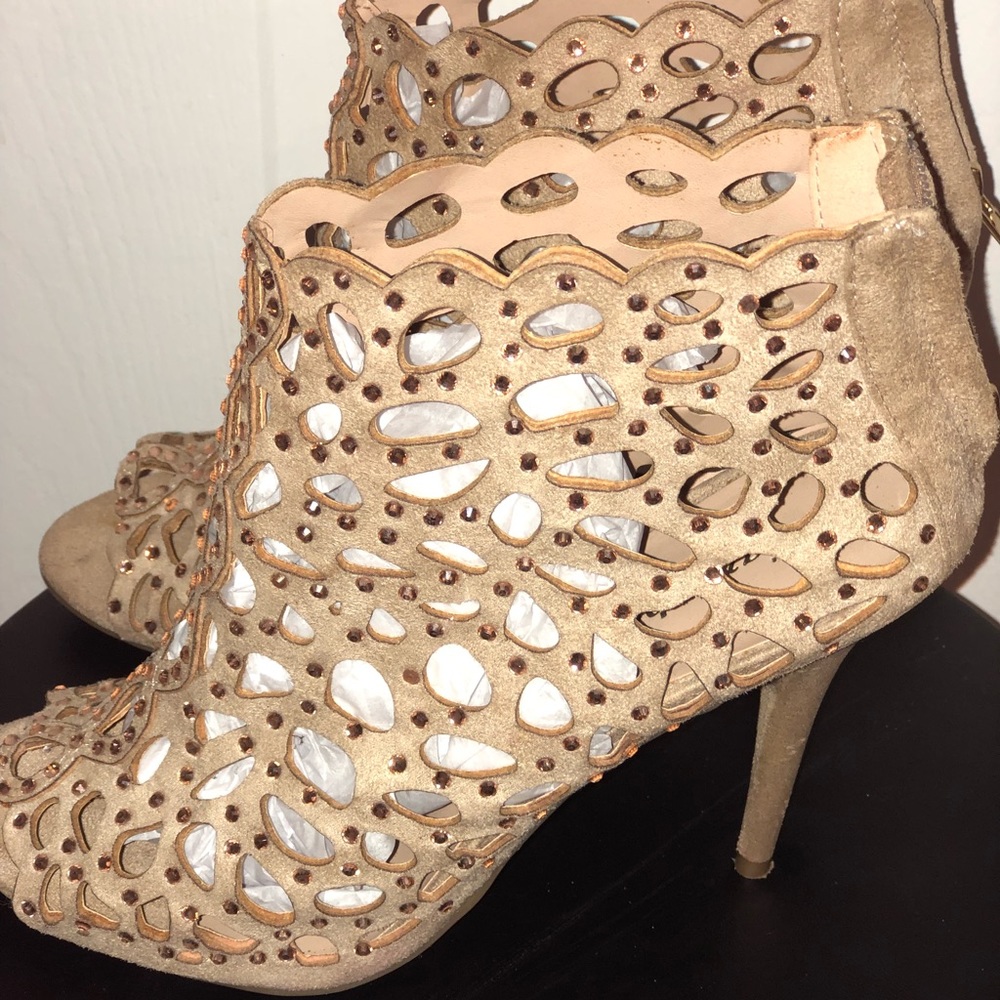 RHINESTONE OPEN TOE BOOTIES